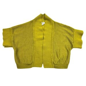 Worthington Sweater Cardigan Women's XL Yellow Knit Kimono Short Sleeve Office